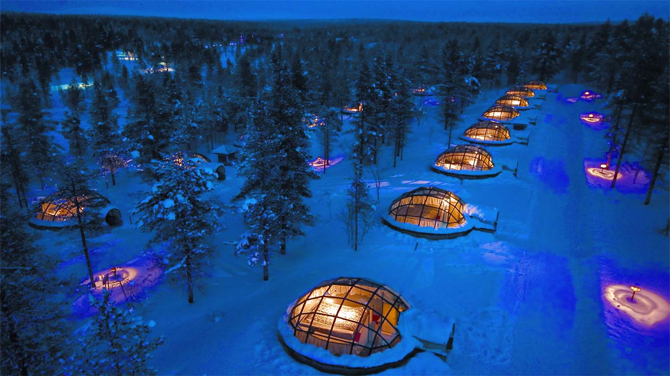 Image result for glass igloo northern lights